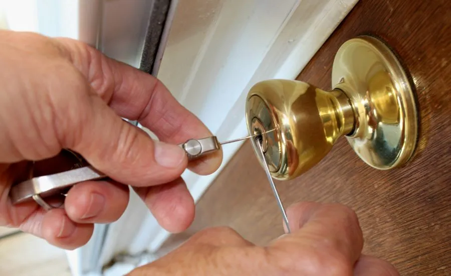 residential locksmith unlocking door