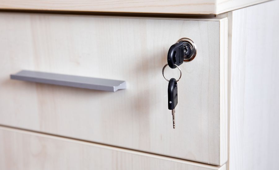 office cabinet locked out key in keyhole not working