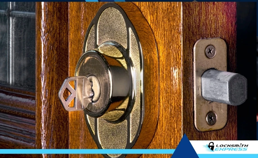 Front door with a standard deadbolt lock