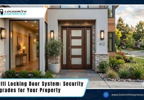 A modern, high-security front door illustrating a multi locking door system for enhanced property protection.